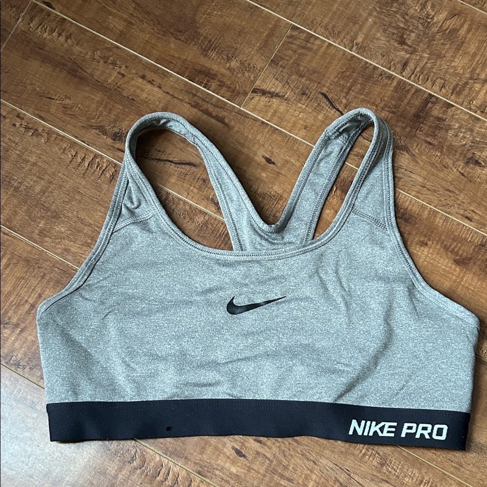 Nike Pro Heathered Gray Sports Bra